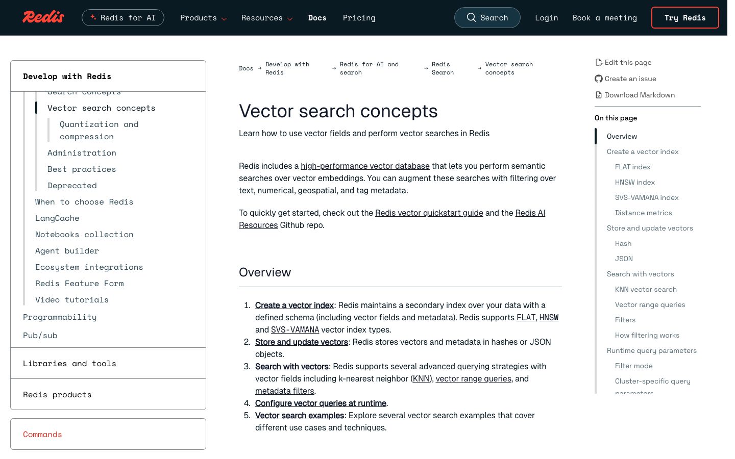 Redis Vector Search