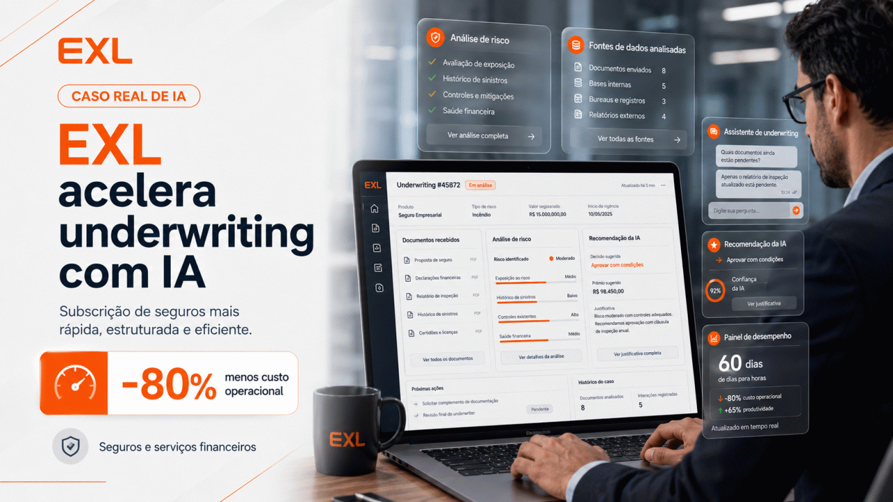 Como a EXL reduziu custos de underwriting em seguros com IA generativa
