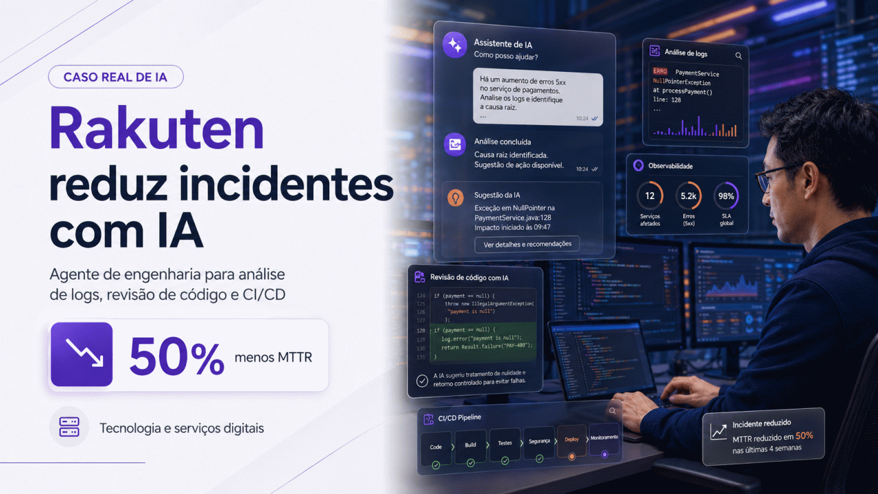 Como a Rakuten reduziu pela metade o tempo de recuperação de incidentes com IA