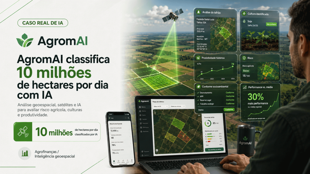 Como a AgromAI classifica 10 milhões de hectares por dia com IA e imagens de satélite