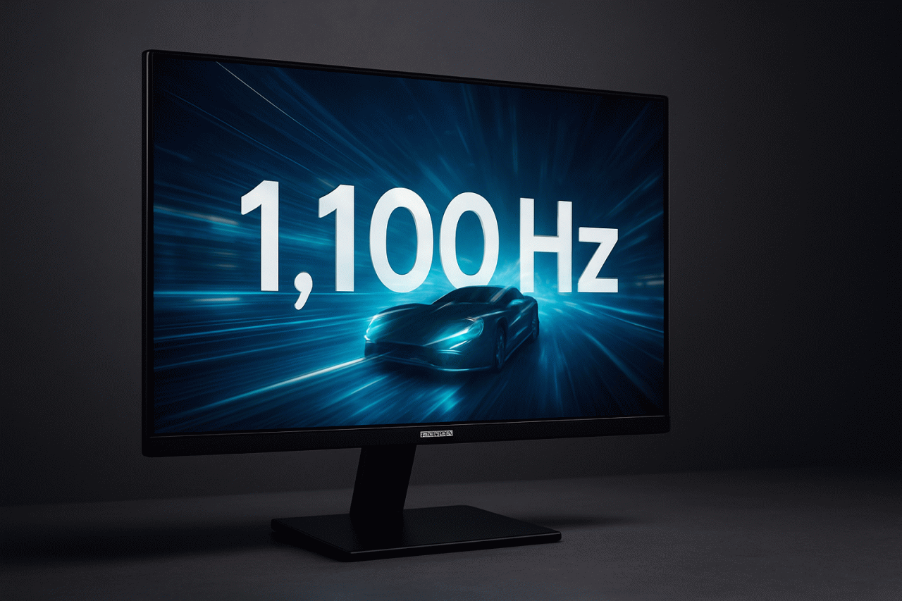 Imagem gerada por IA · Samsung monitores gaming · Assunto apurado por: The Verge