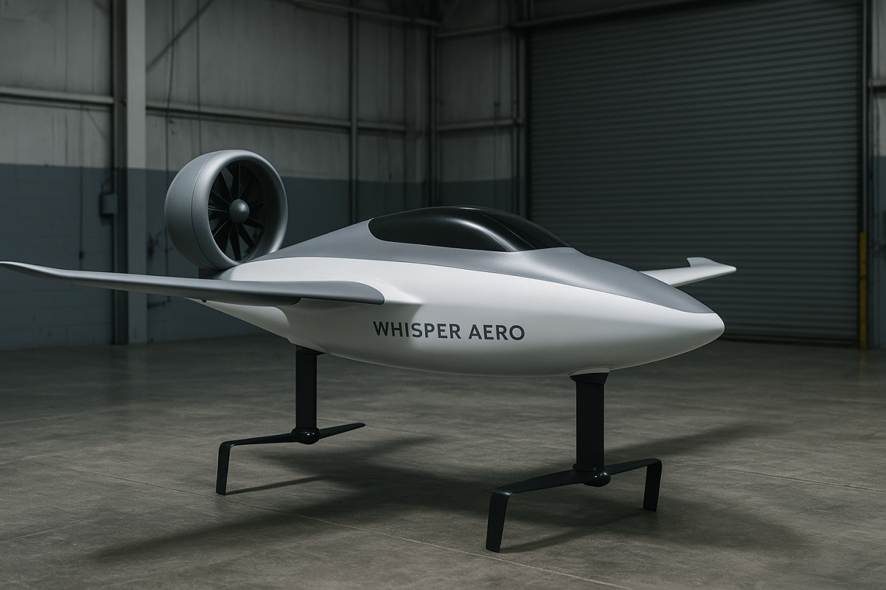 O Salto Silencioso: Como o JetFoil da Whisper Aero Quer Revolucionar o Voo Urbano com Metade da Energia