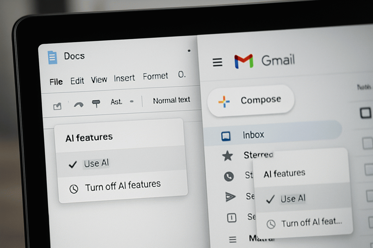 Google Docs e Gmail Recebem Opções para Desativar Recursos de IA Gemini