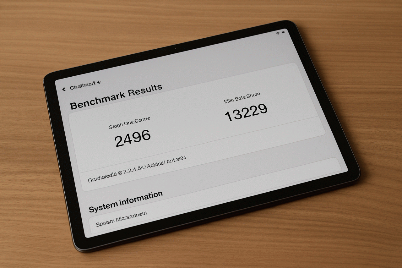 Imagem gerada por IA · Xiaomi Pad 9 Pro Max, Xring O3, Geekbench · Assunto apurado por: GSMArena