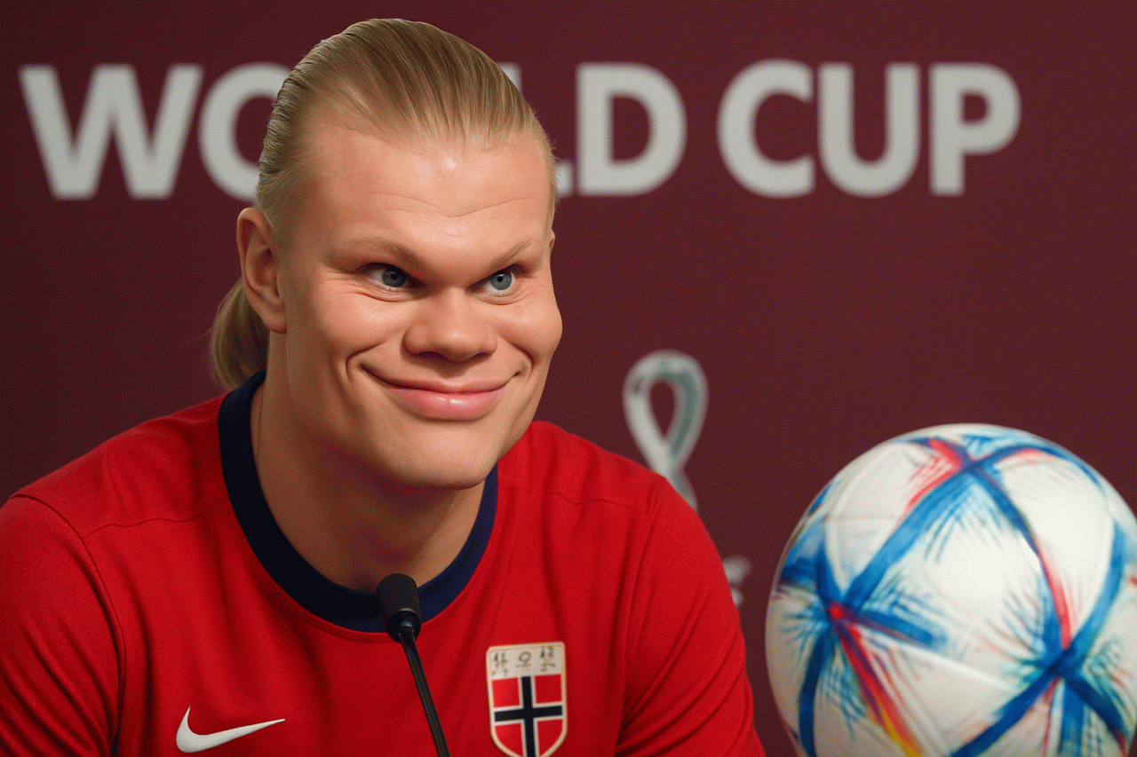 Inteligência Artificial Transforma Erling Haaland em Personagem Viral na Copa do Mundo