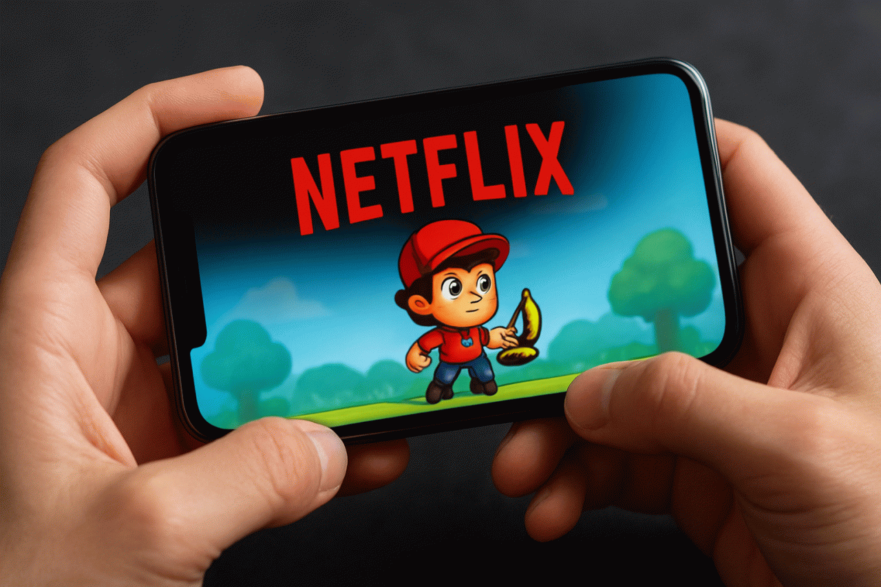 Imagem gerada por IA · Netflix jogos mobile · Assunto apurado por: 9to5Mac