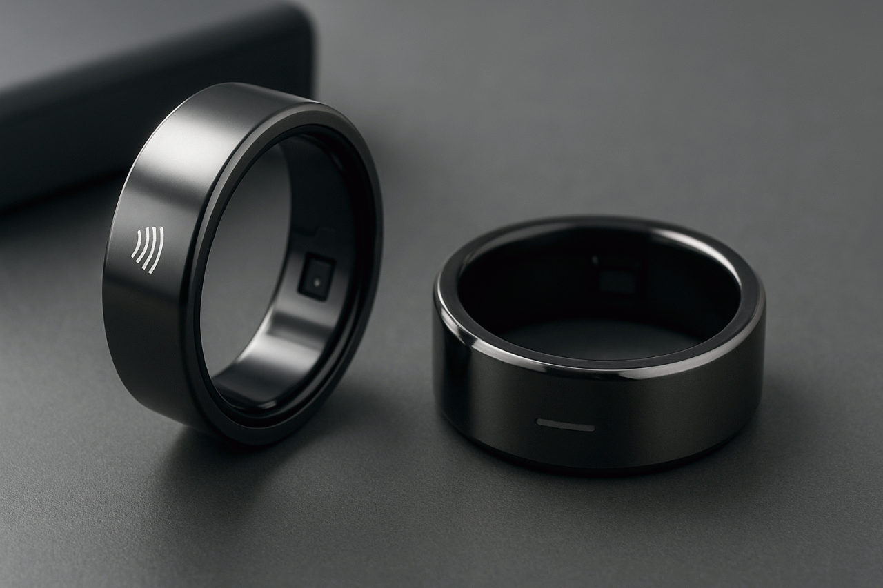 Imagem gerada por IA · Circular Anel Inteligente Pagamento · Assunto apurado por: The Verge