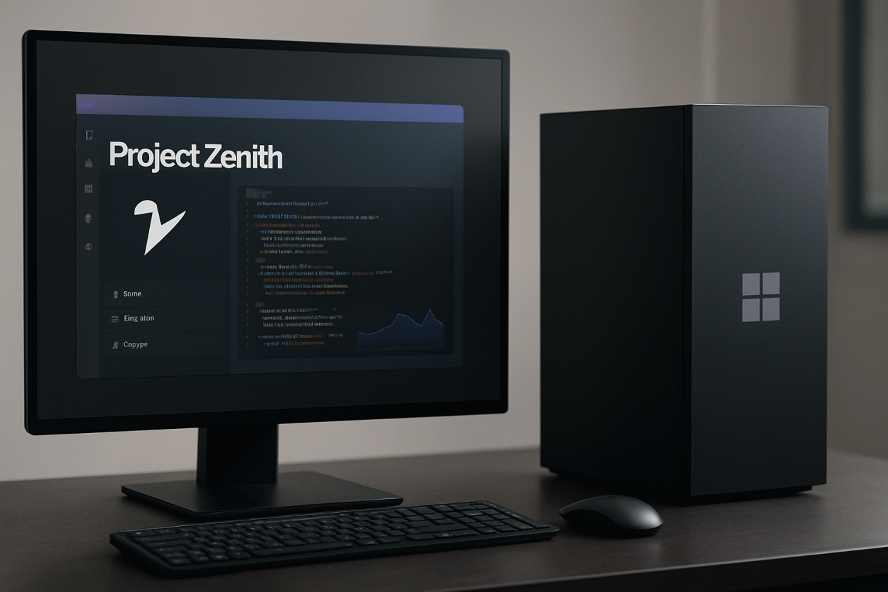 Imagem gerada por IA · Microsoft Project Zenith Windows Desenvolvedores IA · Assunto apurado por: The Verge AI