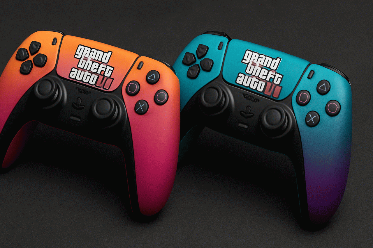 Imagem gerada por IA · GTA 6 DualSense PS5 · Assunto apurado por: Polygon