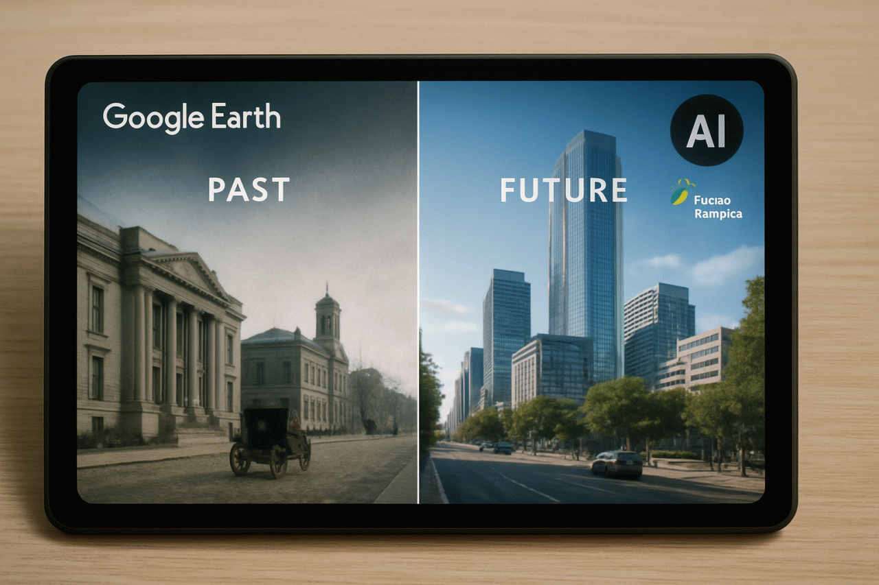 Google Earth: IA Nano Banana Permite Visualizar o Passado e o Futuro de Locais
