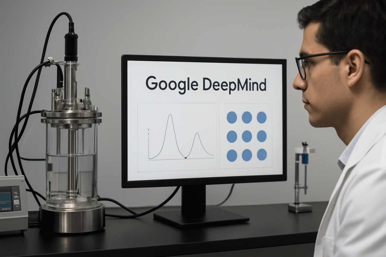 Imagem gerada por IA · Google DeepMind Co-Scientist · Assunto apurado por: The Decoder