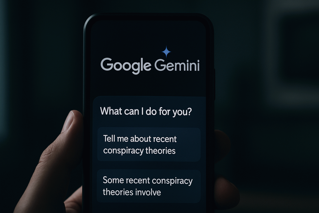 Imagem gerada por IA · IA, conspiração, desinformação, chatbot · Assunto apurado por: The Decoder