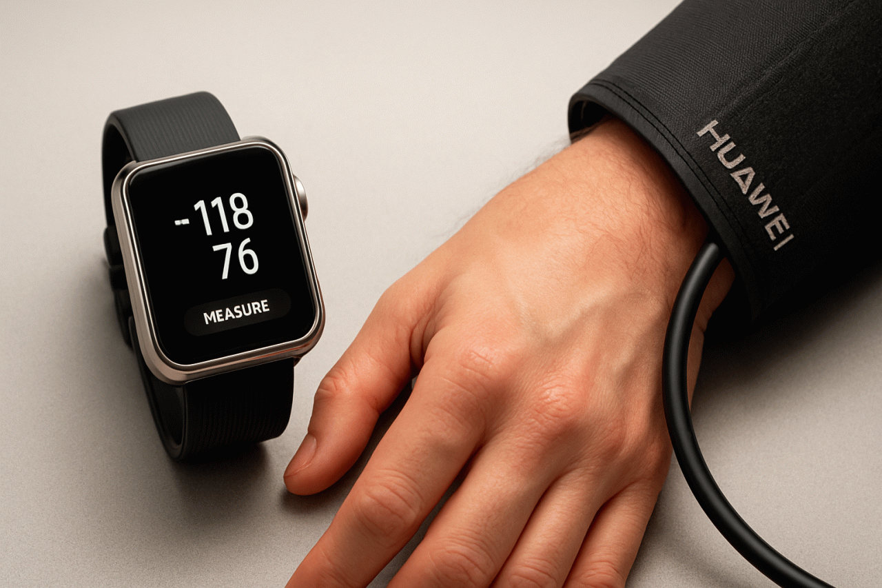 Imagem gerada por IA · Huawei Watch D3 Anvisa · Assunto apurado por: Canaltech