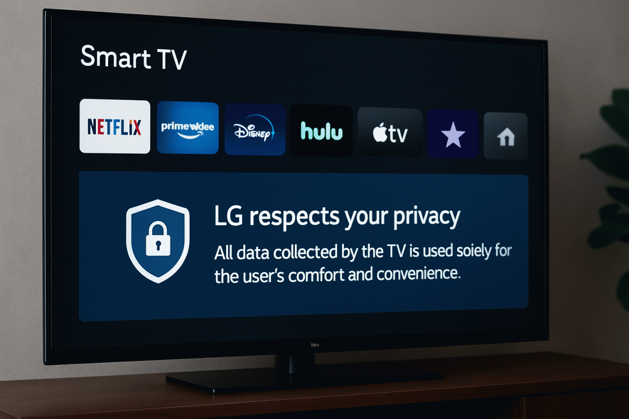 Imagem gerada por IA · LG Smart TV Privacidade Dados · Assunto apurado por: The Verge
