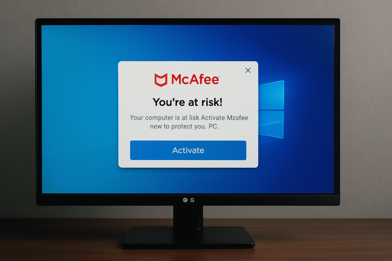 LG Recua Após Pressão da Microsoft sobre Anúncios da McAfee em Monitores