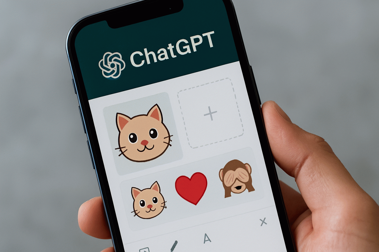 Imagem gerada por IA · ChatGPT, adesivos, iMessage, WhatsApp · Assunto apurado por: 9to5Mac